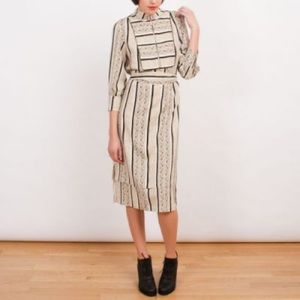 Suno Mid Length Patterned Dress with Belt